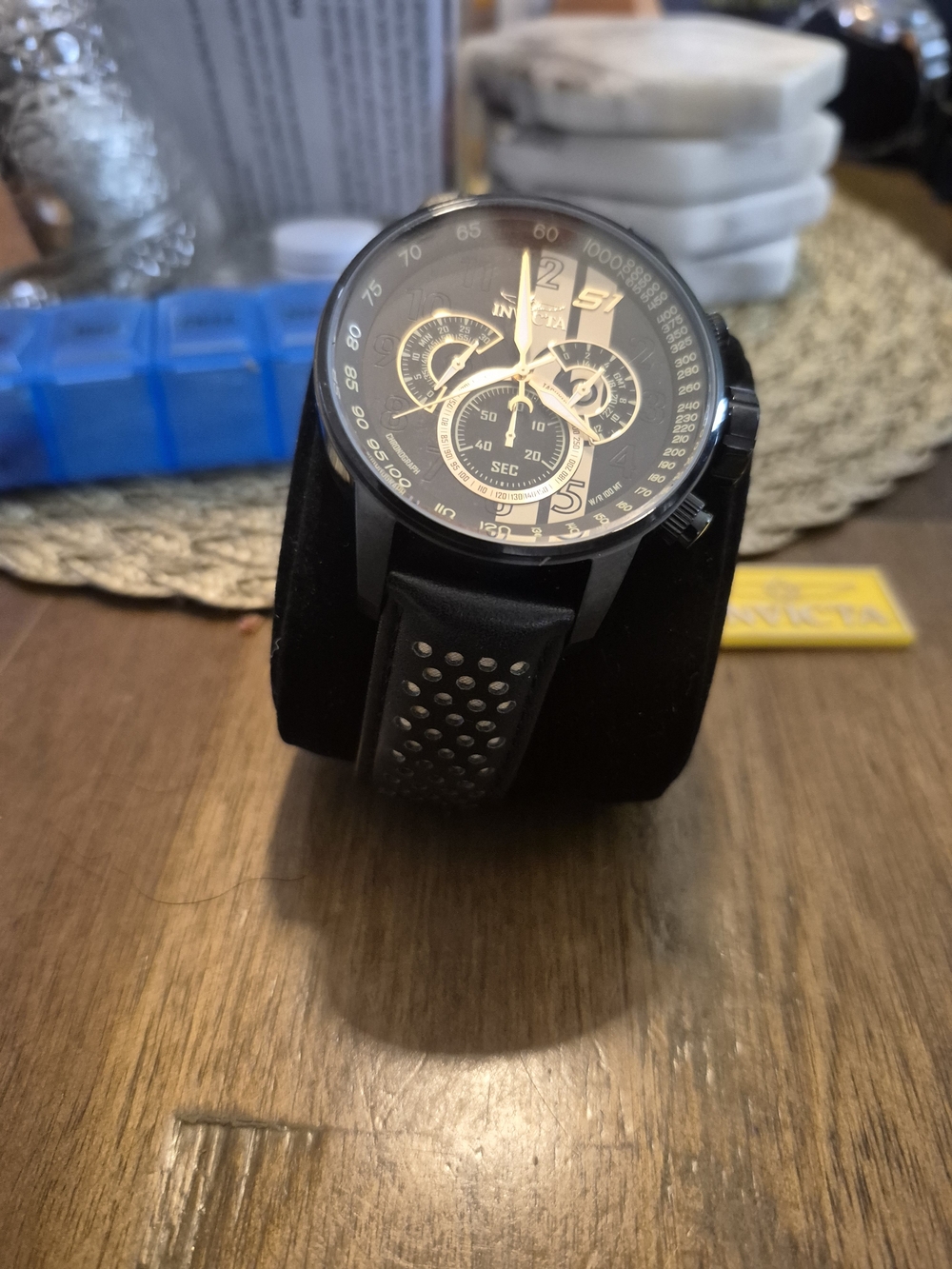 Invicta Black and Gold Sport Chronograph Watch